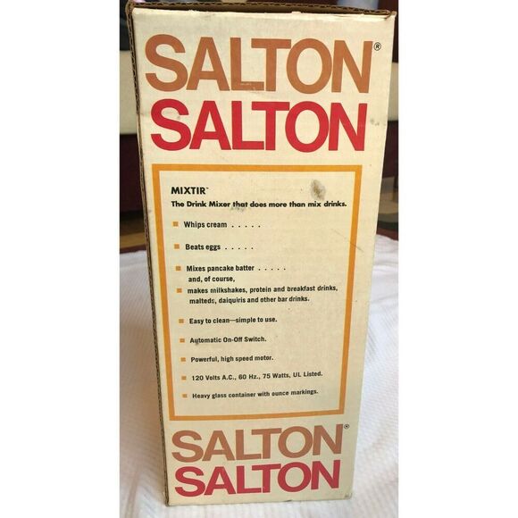 Vintage Salton Mixer The Drink Mixer Model MR-1 Open Box Used - Picture 9 of 10